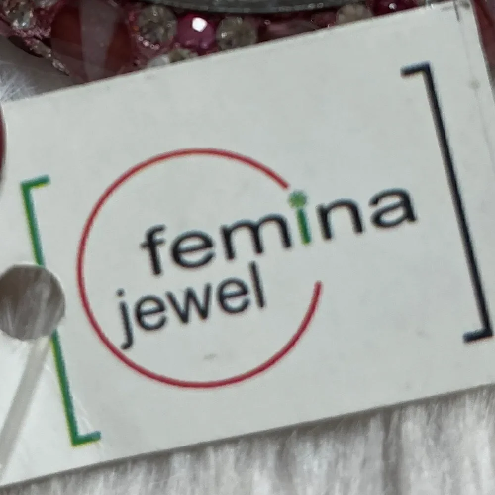 Femina Jewelry  Bangle Bracelet Pink and Silver